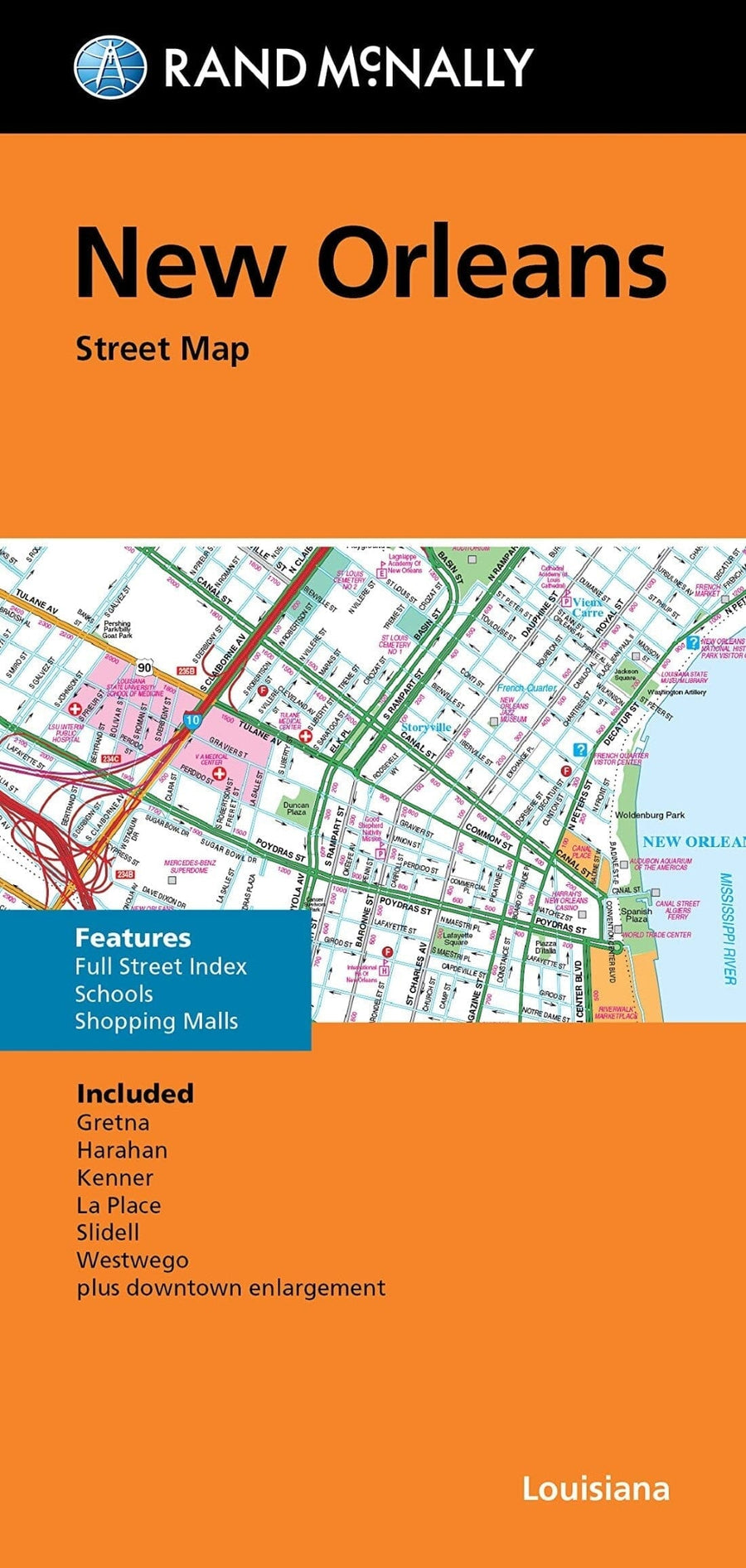New Orleans, Folded Street Map | Rand McNally carte pliée 