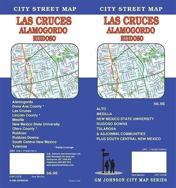 Las Cruces, Alamagordo And Ruidoso, New Mexico | GM Johnson Road Map 