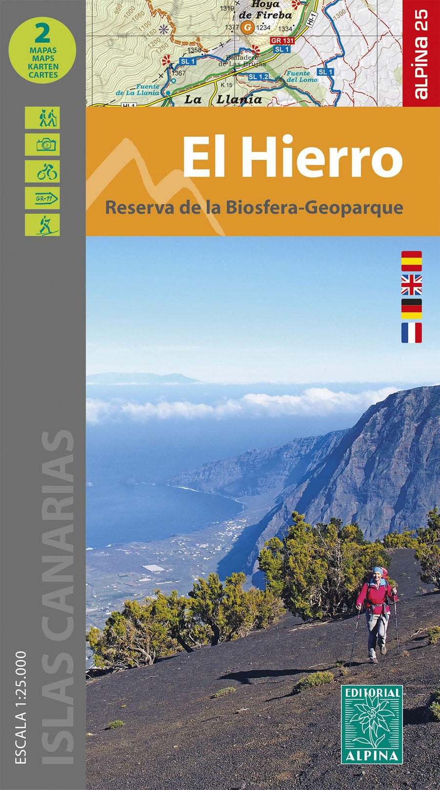 Lot de 2 cartes de randonnée - El Hierro, Reserva de la Biosfera-Geoparque | Alpina carte pliée Editorial Alpina 