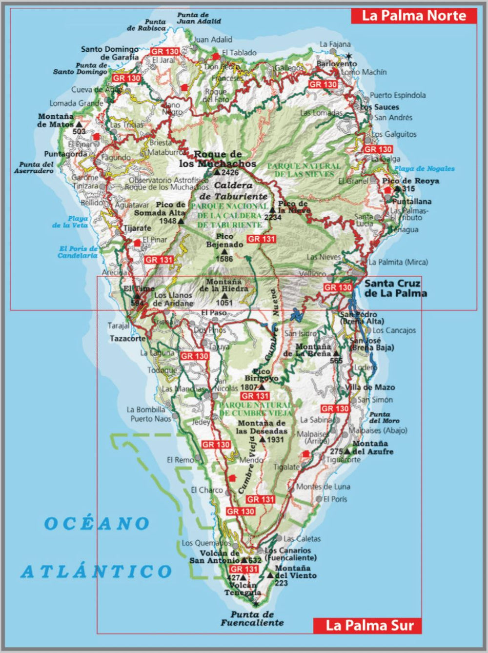Lot de 2 cartes de randonnée : La Palma - Caldera Taburiente | Alpina - La Compagnie des Cartes