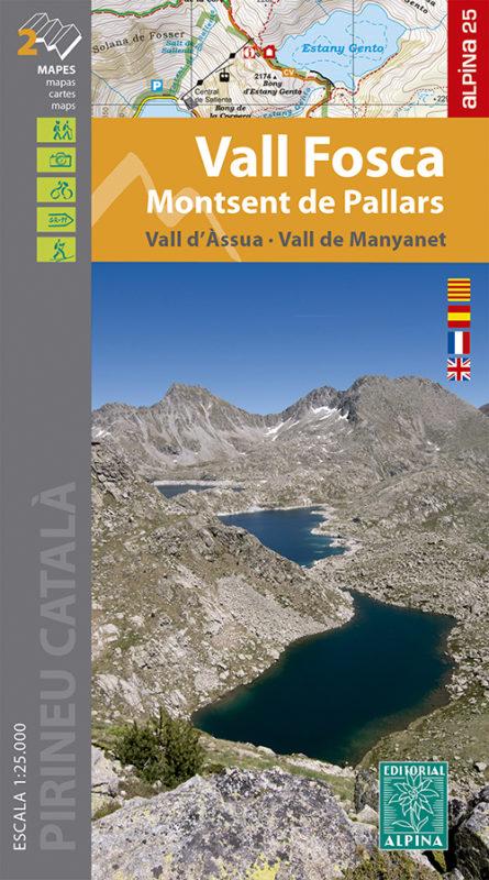 Lot de 2 cartes de randonnée - Vall Fosca, Monstsent de Pallars, Vall d'Assua (Pyrénées catalanes) | Alpina carte pliée Editorial Alpina 