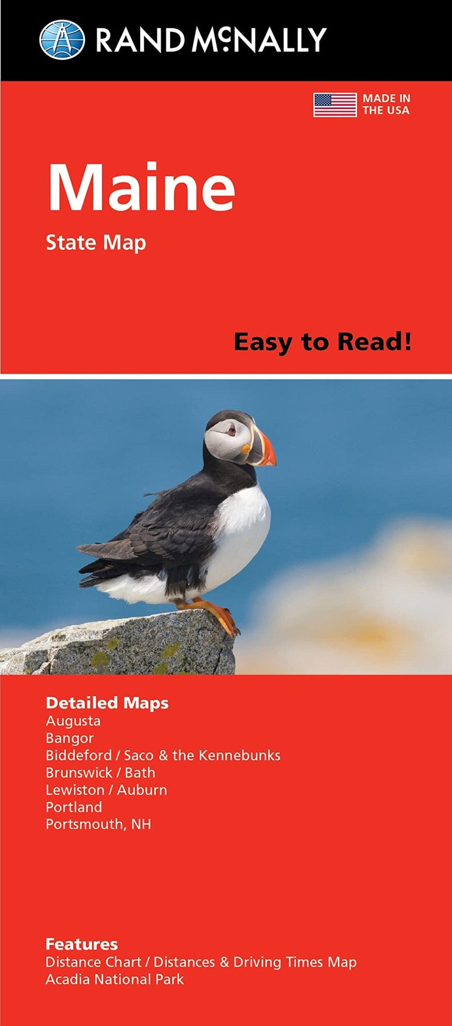 Maine, Easy to Read Folded State Map | Rand McNally carte pliée 