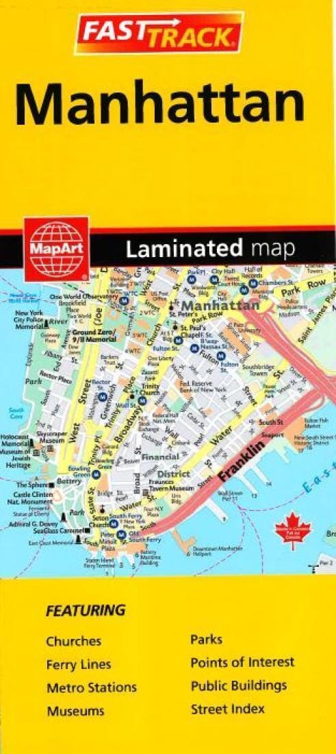 Manhattan Fast Track, Laminated Map by Canadian Cartographics Corporation