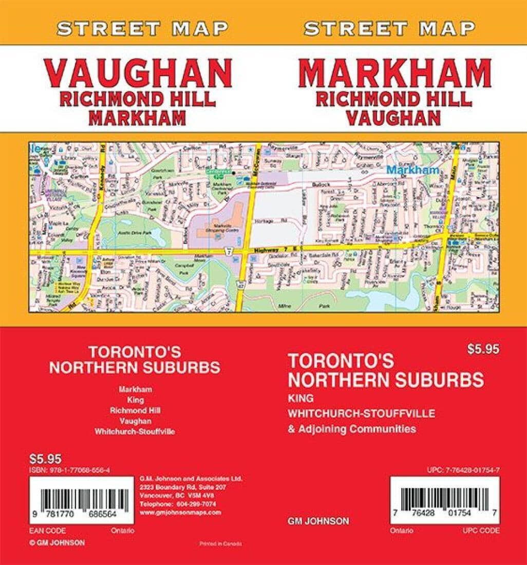 Markham / Vaughan / Richmond Hill - Ontario Street Map | GM Johnson Road Map 