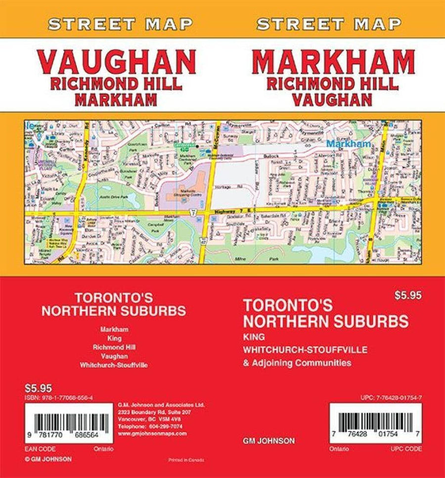 Markham / Vaughan / Richmond Hill - Ontario Street Map | GM Johnson Road Map 