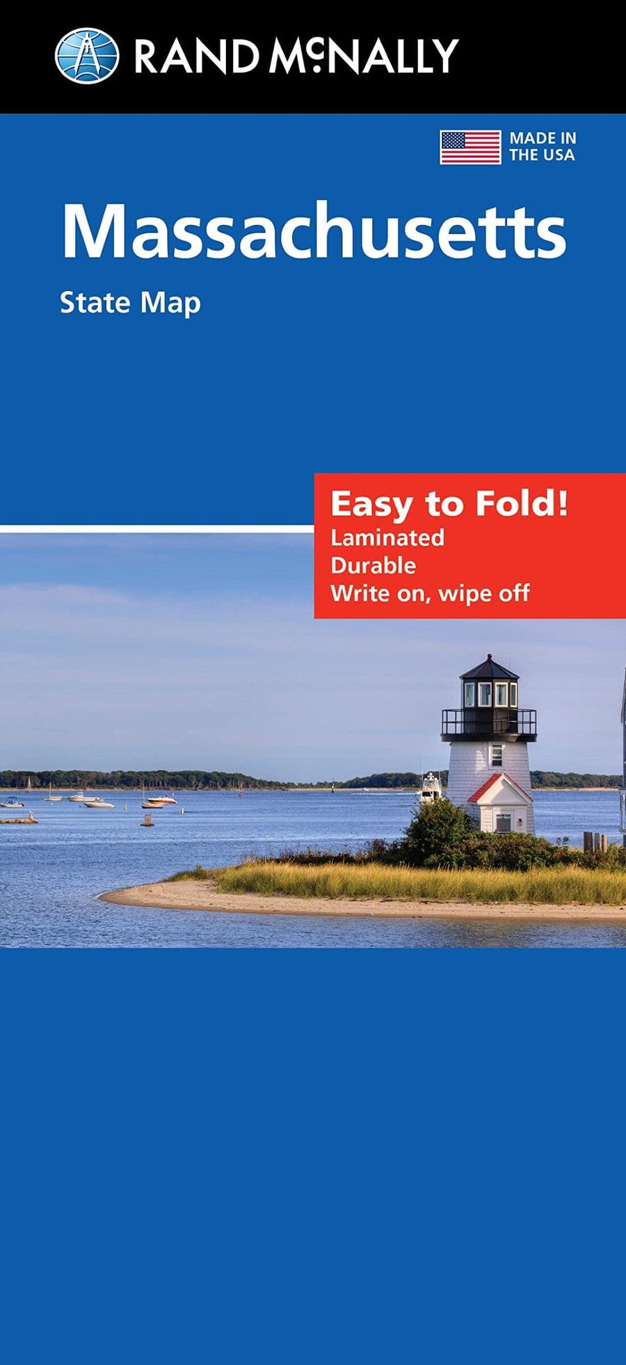 Massachusetts, Easy to Fold State Map | Rand McNally carte pliée 
