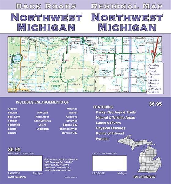 Michigan - Nord-Ouest - Routes secondaires | GM Johnson carte pliée GM Johnson 
