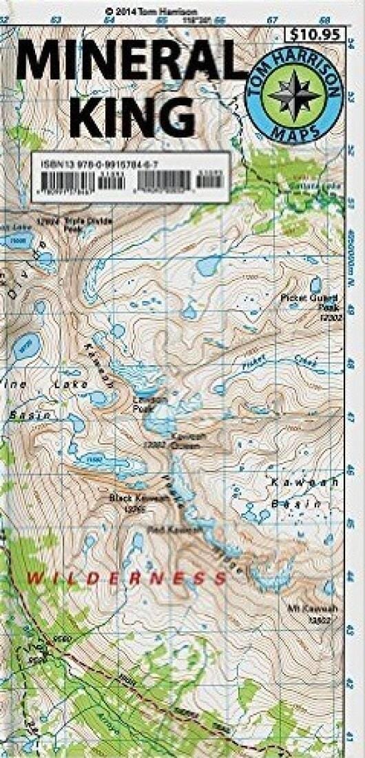 Mineral King, California Trail Map by Tom Harrison Maps