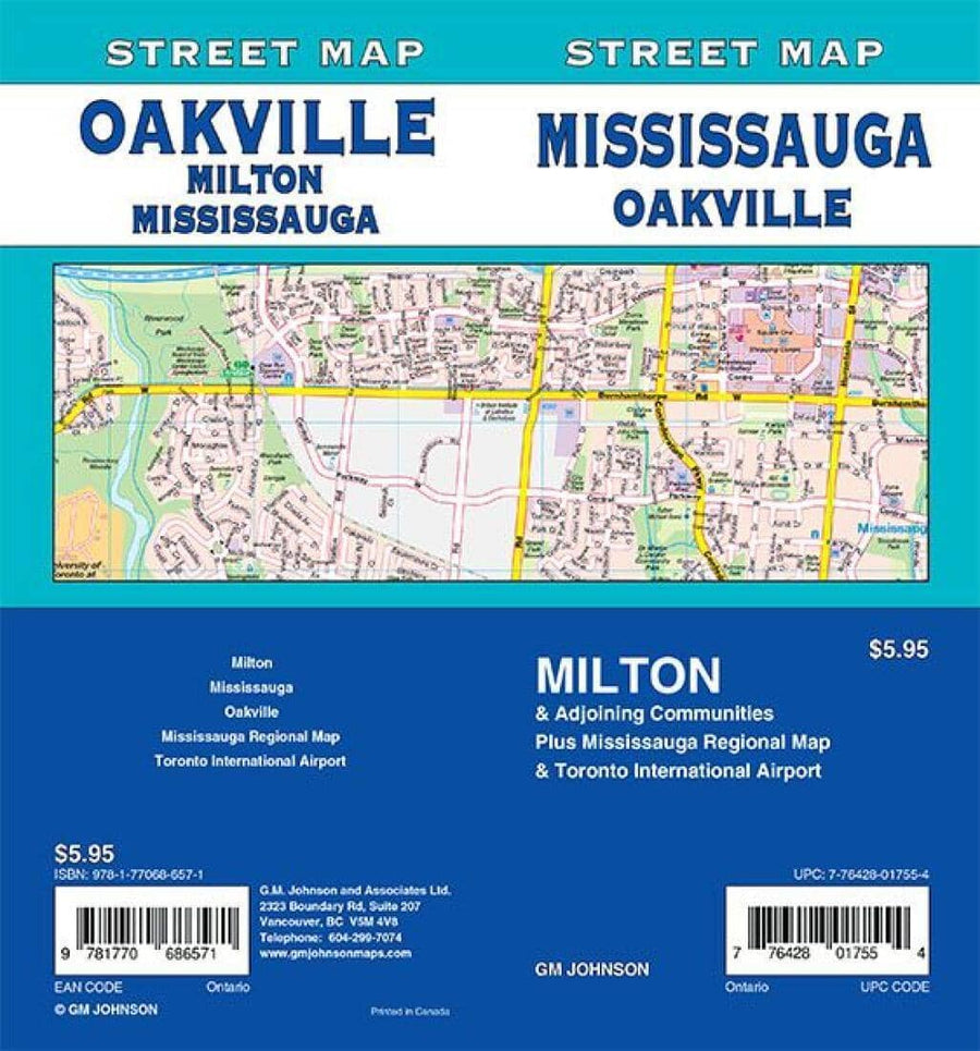 Mississauga / Oakville / Milton - Ontario Street Map | GM Johnson Road Map 
