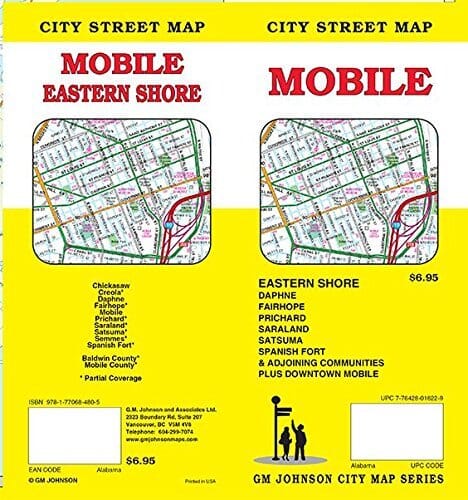 Mobile : city street map = Mobile : eastern shore : city street map | GM Johnson carte pliée 