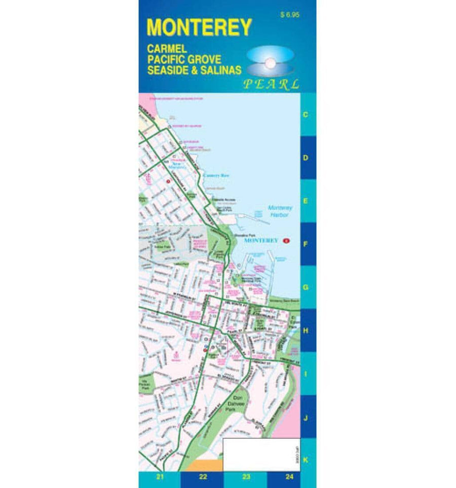 Monterey - California - Pearl Map - laminated | GM Johnson Road Map 