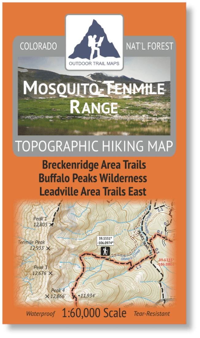 Mosquito Range - Tenmile Range 1:60k | Outdoor Trail Maps LLC carte pliée 