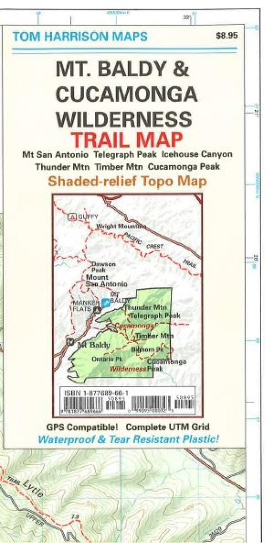 Mount Baldy and Cucamonga Wilderness, California by Tom Harrison Maps