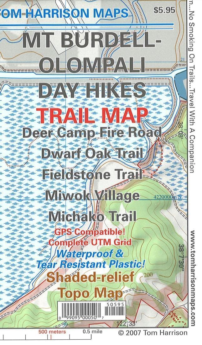 Mt. Burdell - Olompali Day Hikes Trail Map | Tom Harrison Maps Hiking Map 