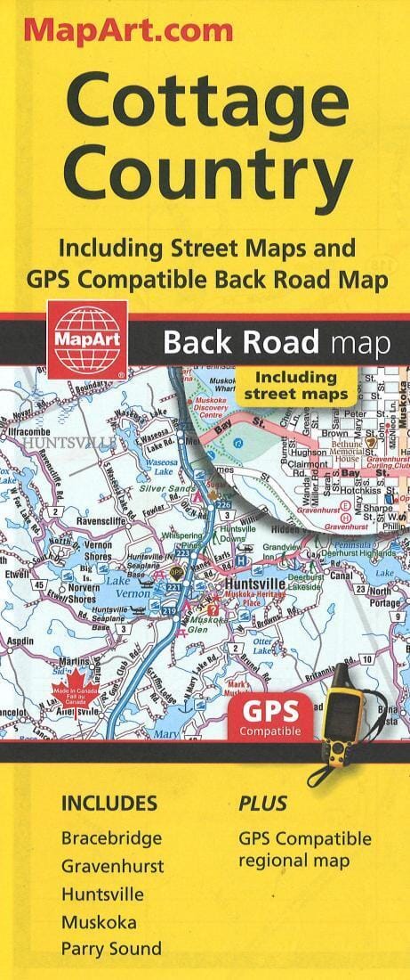 Muskoka, Huntsville, Cottage Country : Back Road Map | Canadian Cartographics Corporation Road Map 