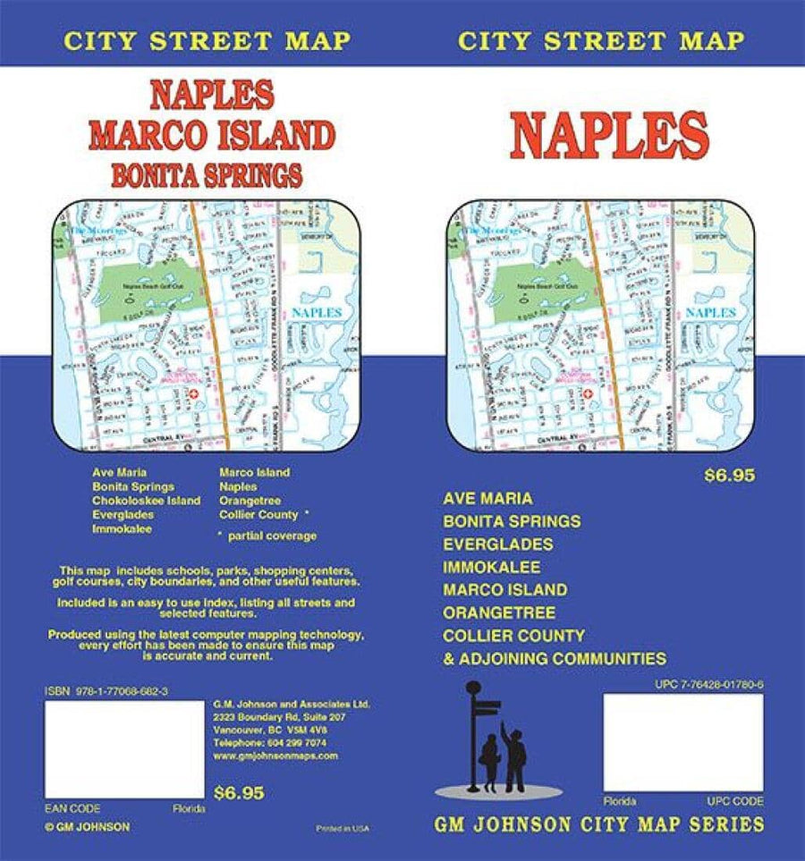 Naples : city street map = Naples : Marco Island : Bonita Springs : city street map | GM Johnson carte pliée 