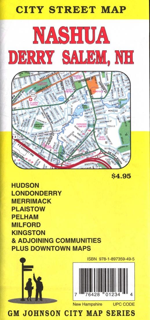 Nashua : Derry Salem, NH : city street map | GM Johnson carte pliée 