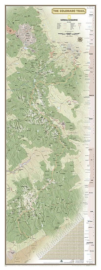 National Geographic: Colorado Trail Wall Map In Gift Box (18 X 48 Inches) | National Geographic Wall Map 