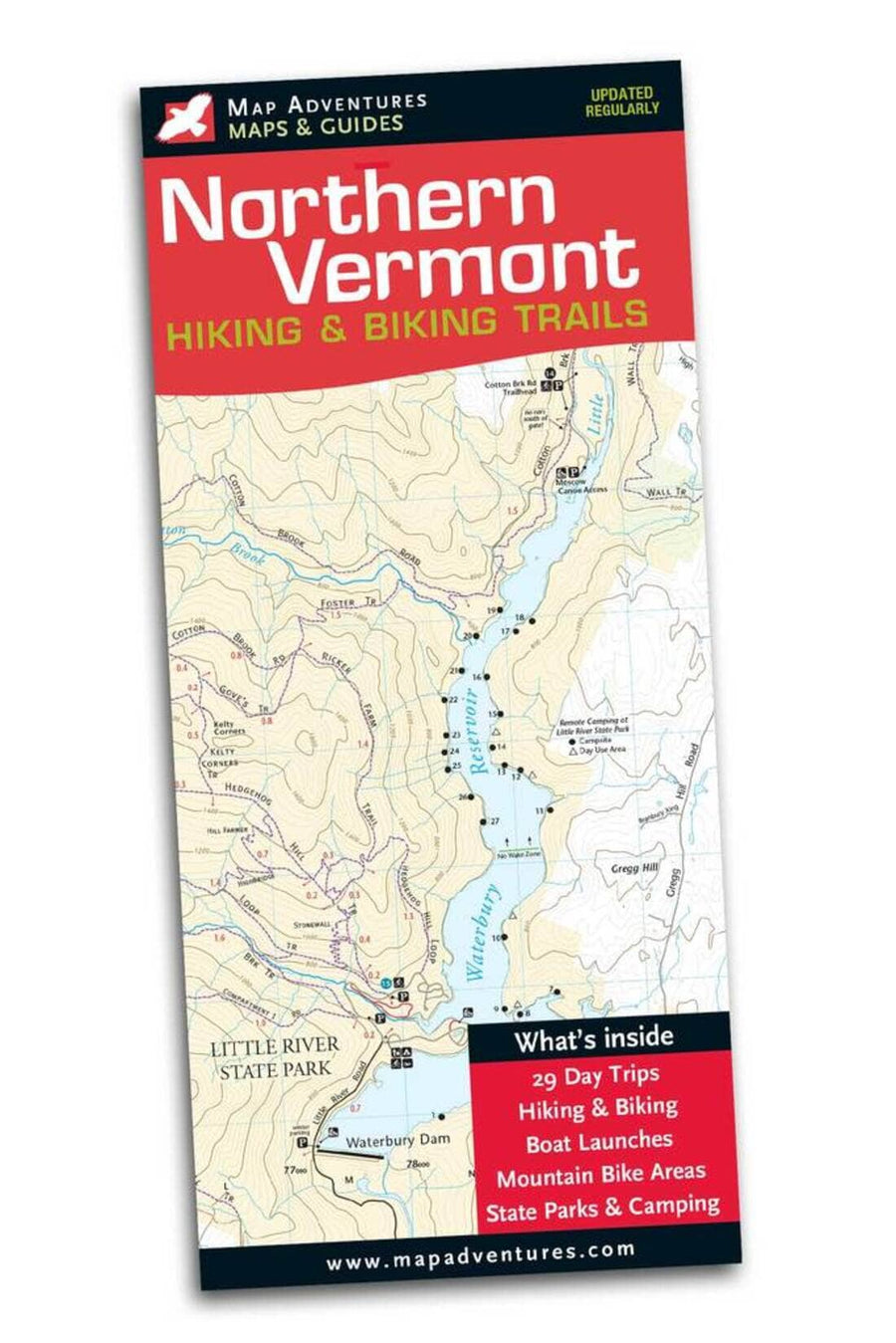 Northern Vermont Hiking & Biking Map | Map Adventures carte pliée 