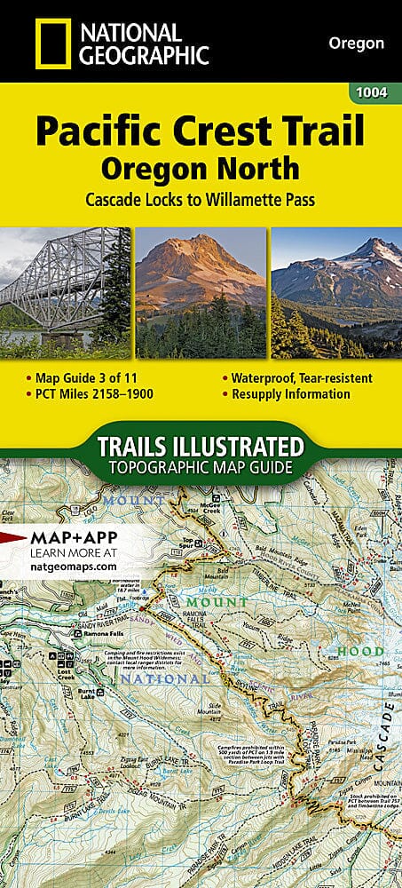 Pacific Crest Trail [Cascade Locks to Willamette Pass] | National Geographic carte pliée 