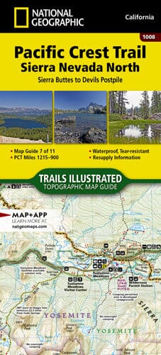 Pacific Crest Trail [Sierra Buttes to Devil’s Postpile] | National Geographic carte pliée 