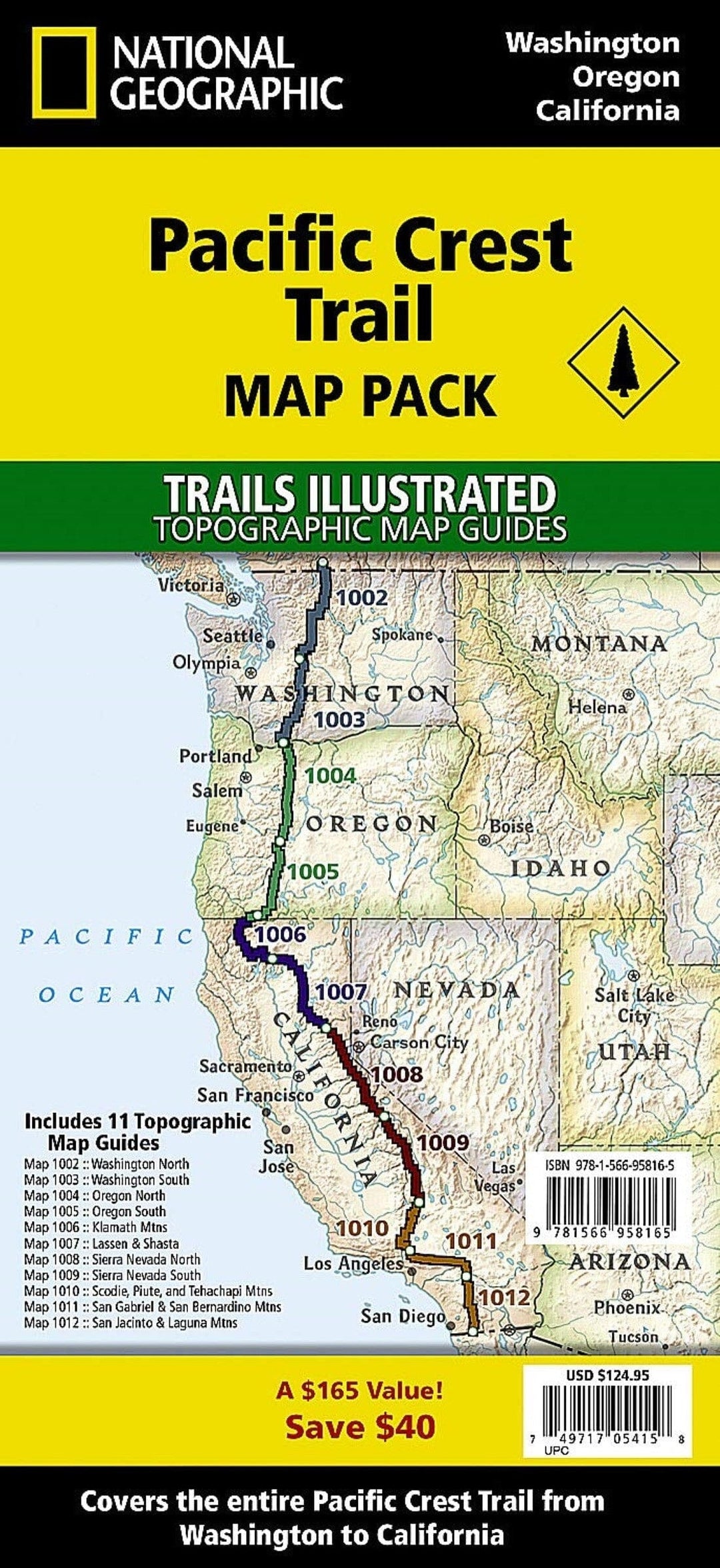 Pacific Crest Trail [Map Pack Bundle] | National Geographic carte pliée 
