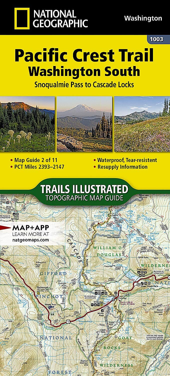 Pacific Crest Trail [Snoqualmie Pass to Cascade Locks] | National Geographic carte pliée 