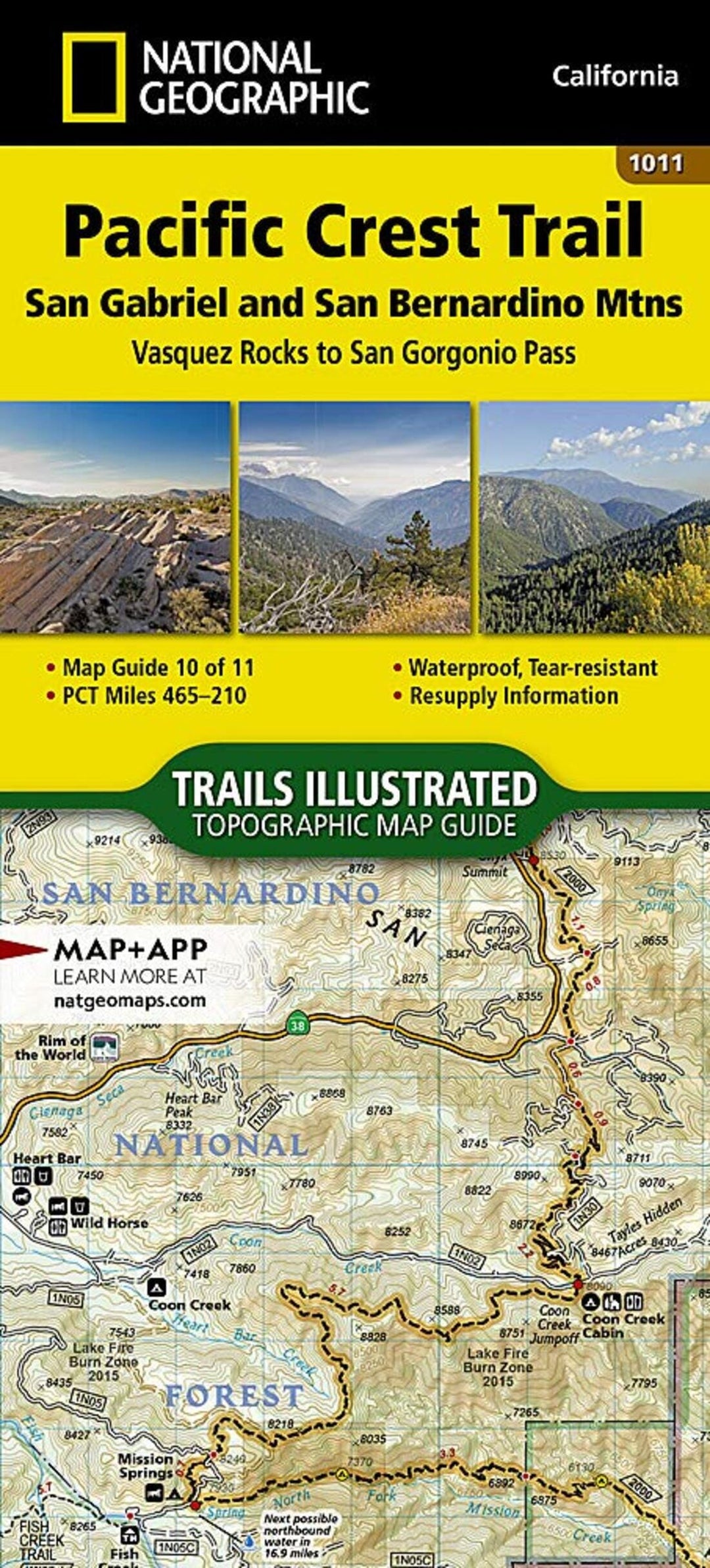 Pacific Crest Trail [Vasquez Rocks to San Gorgonio Pass] | National Geographic carte pliée 
