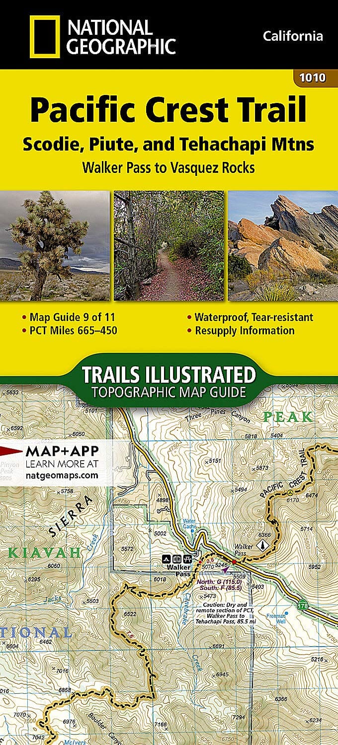 Pacific Crest Trail [Walker Pass to Vasquez Rocks] | National Geographic carte pliée 