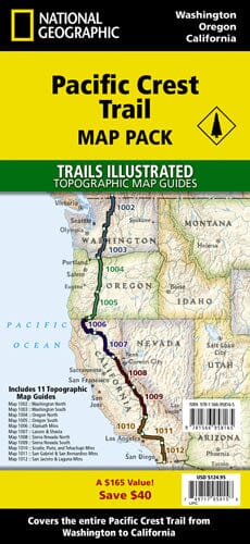 Pacific Crest Trail: Washington [Map Pack Bundle] | National Geographic carte pliée 