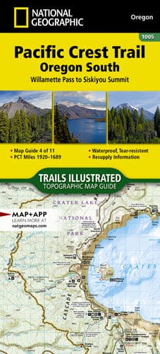 Pacific Crest Trail [Willamette Pass to Siskiyou Summit] | National Geographic carte pliée 