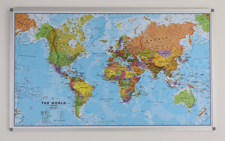 Panneau magnétique (en anglais) - Monde politique - 100 x 70 cm | Maps International panneau magnétique Maps International 