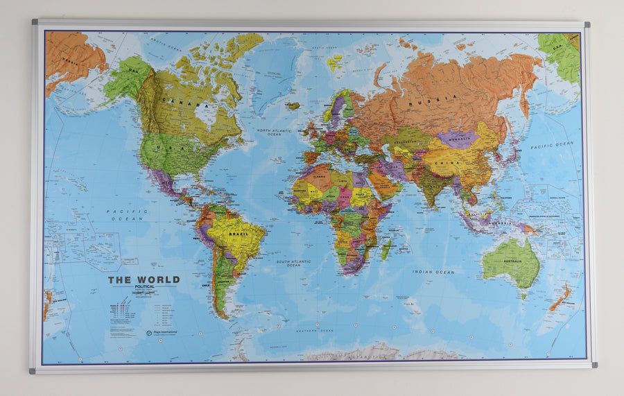 Panneau magnétique (en anglais) - Monde politique - 136 x 100 cm | Maps International panneau magnétique Maps International 