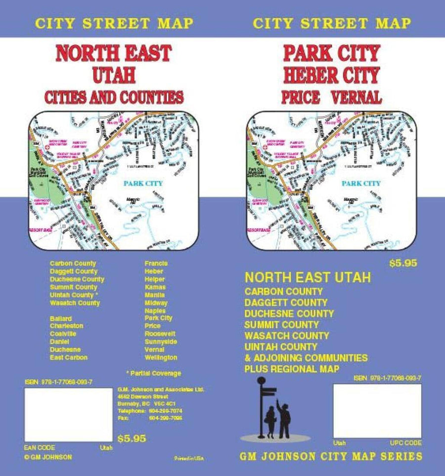 Park City - Heber City - Price and Vernal - Utah | GM Johnson Road Map 