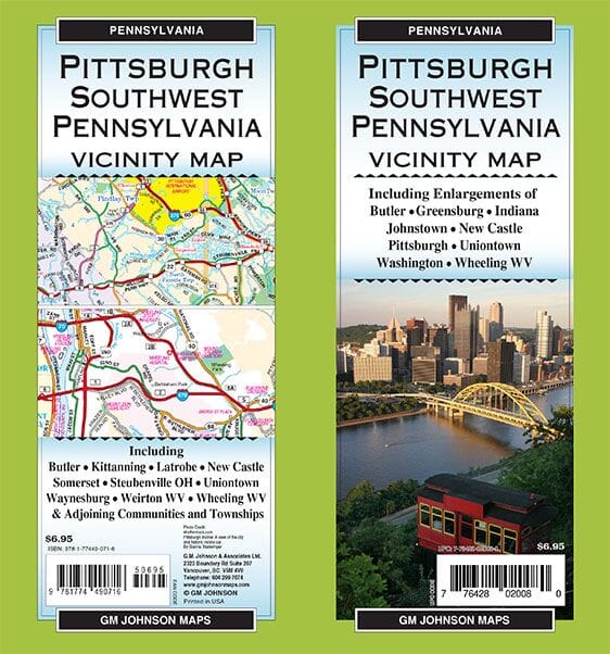 Pittsburgh, SW Pennsylvania Vicinity | GM Johnson carte pliée 