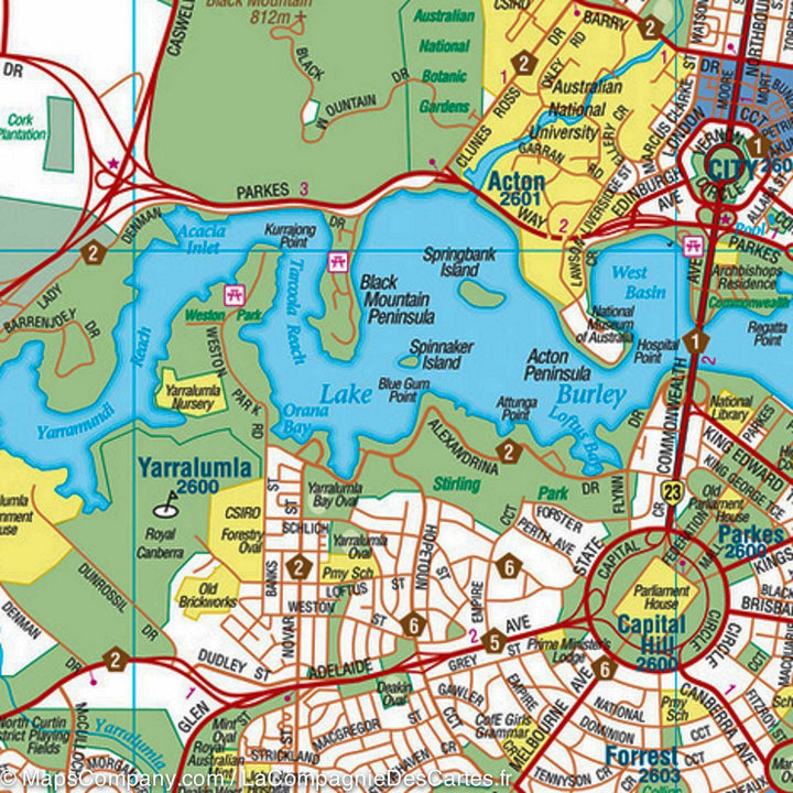 Plan de Canberra et de sa région (Australie) | Hema Maps carte pliée Hema Maps 