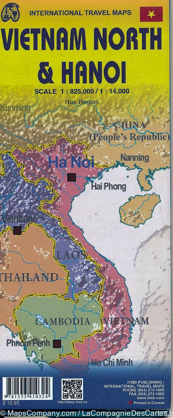 Plan de Hanoï & Carte de voyage du nord du Vietnam | ITM carte pliée ITM 