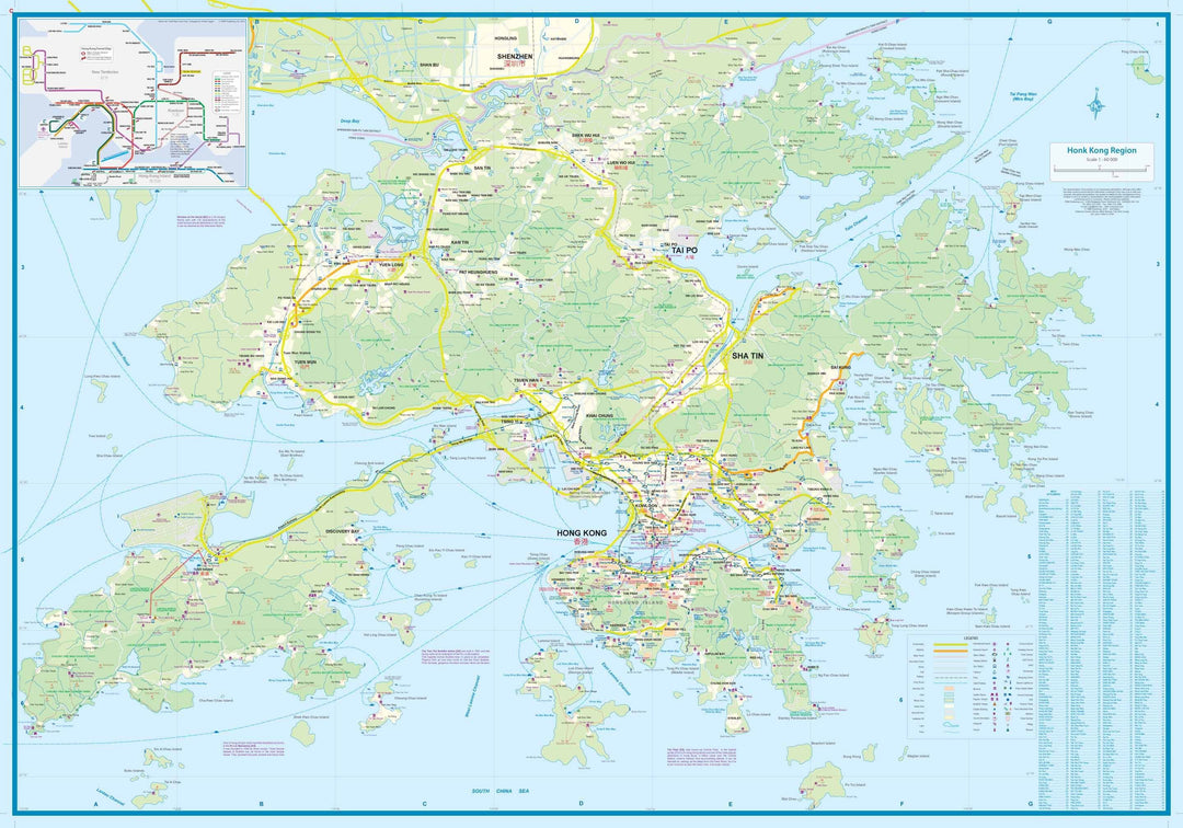 Plan de Hong Kong et de sa Region | ITM carte pliée ITM 
