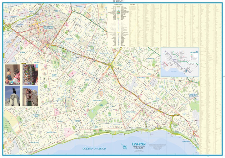 Plan de Lima & Carte du centre du Pérou | ITM carte pliée ITM 