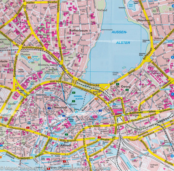 Plan de poche de Hambourg (Allemagne) | Freytag &amp; Berndt - La Compagnie des Cartes
