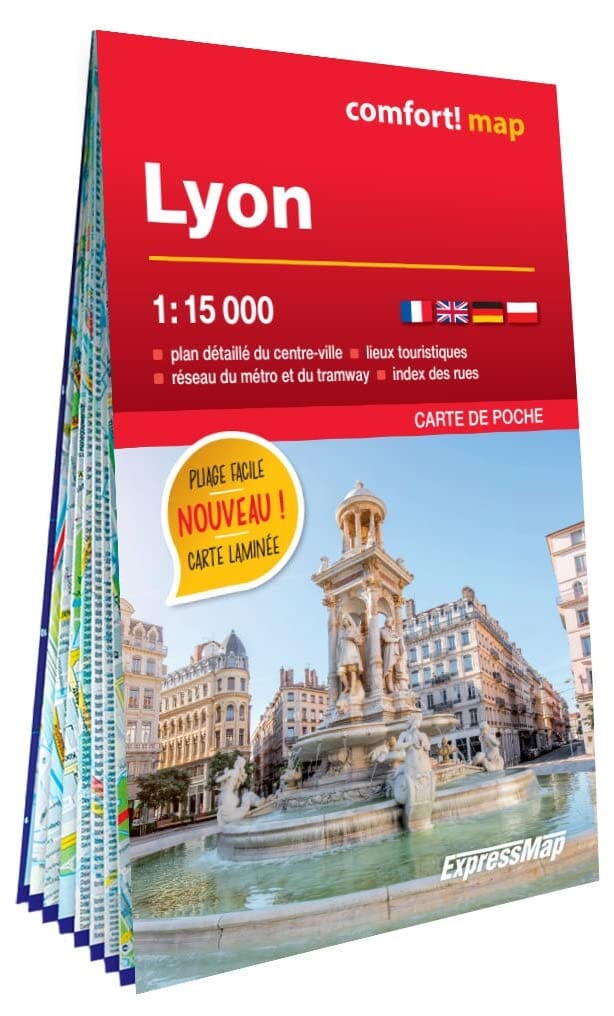 Plan de poche plastifié - Lyon mini | Express Map carte pliée Express Map 