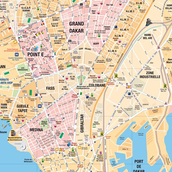Plan de ville - Dakar & environs | Laure Kane carte pliée Laure Kane 