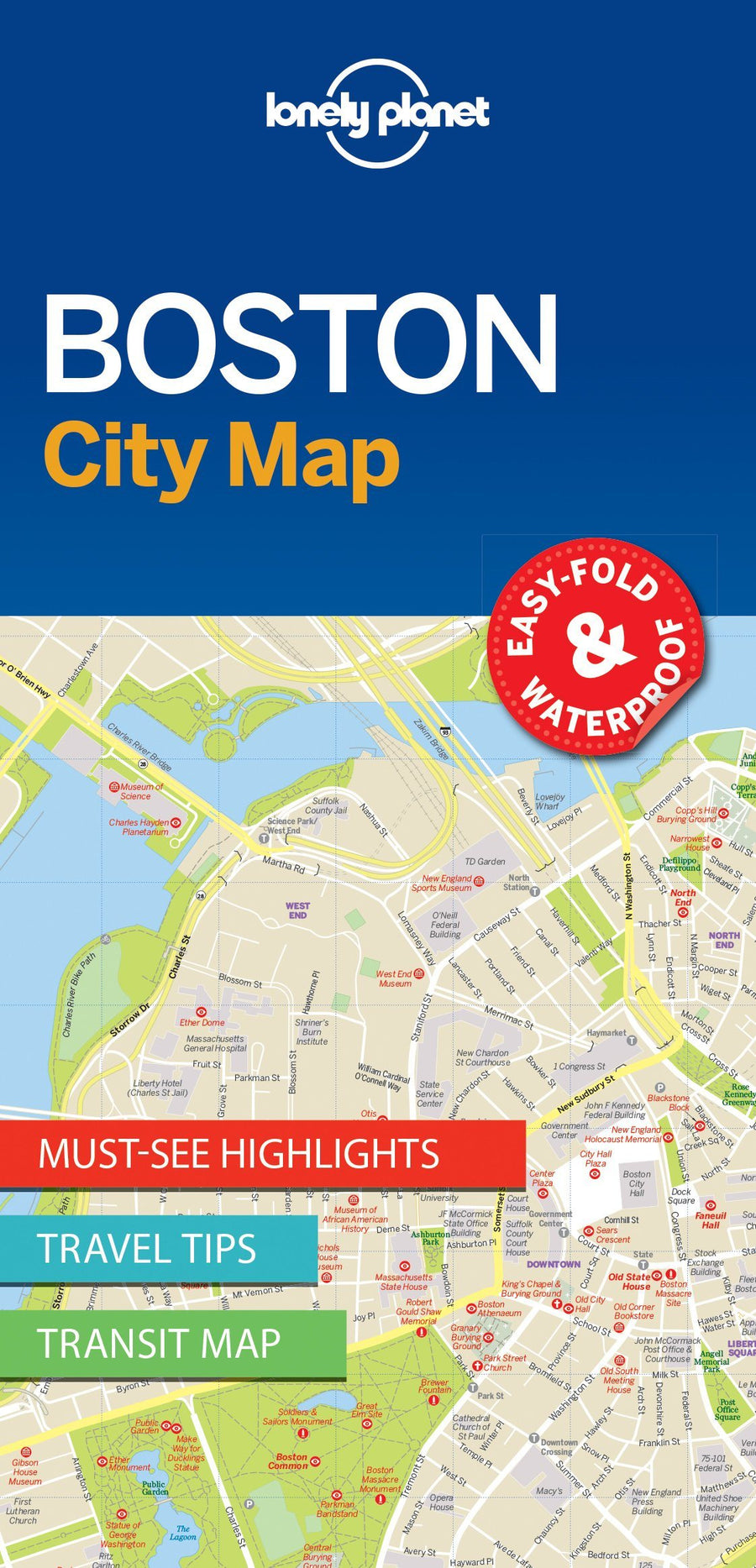 Plan de ville (en anglais) - Boston | Lonely Planet carte pliée Lonely Planet 