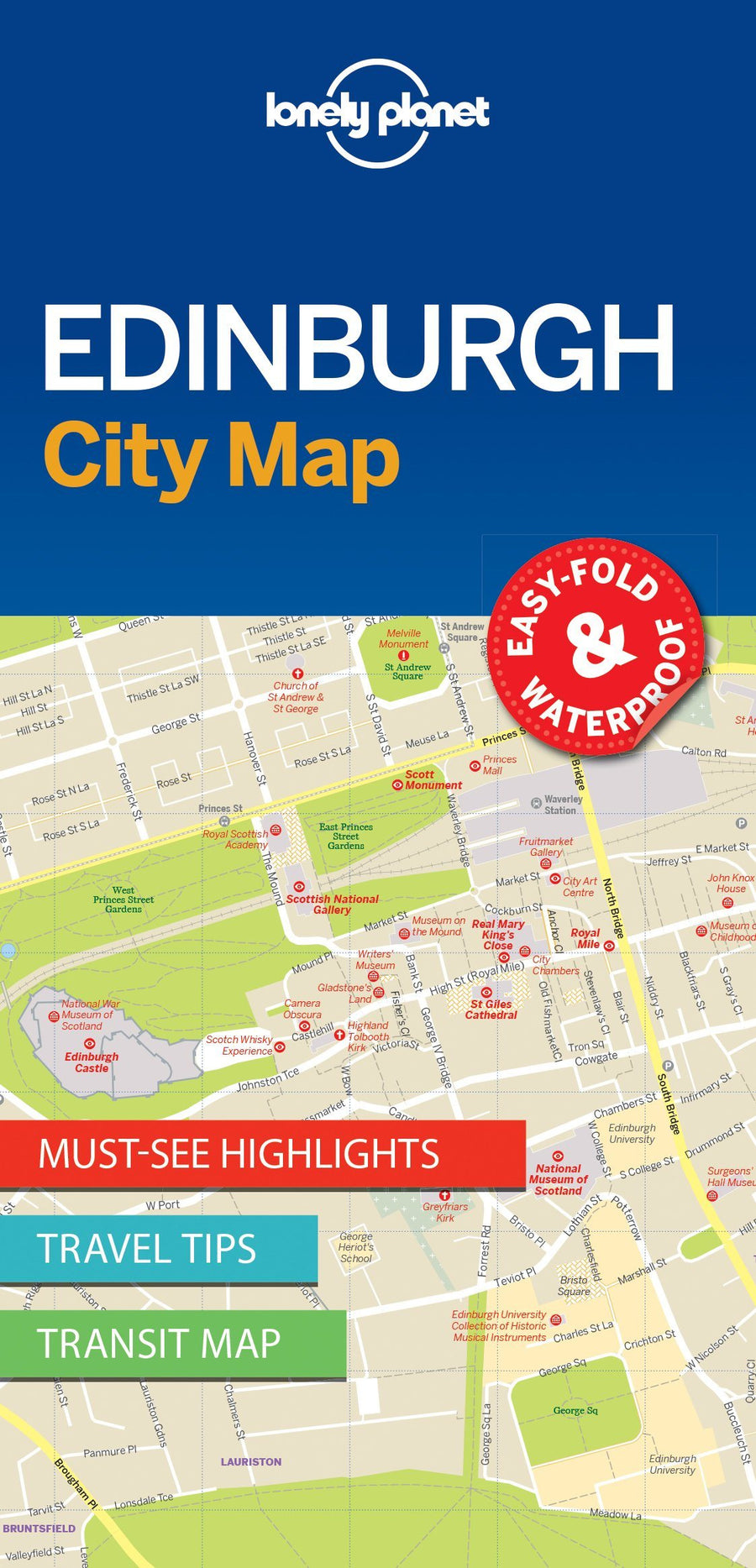Plan de ville (en anglais) - Edinburgh | Lonely Planet carte pliée Lonely Planet 