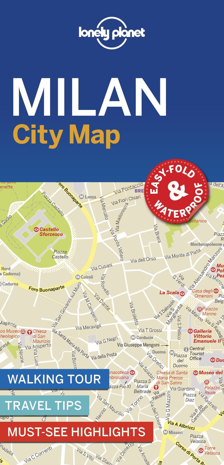 Plan de ville (en anglais) - Milan | Lonely Planet carte pliée Lonely Planet 