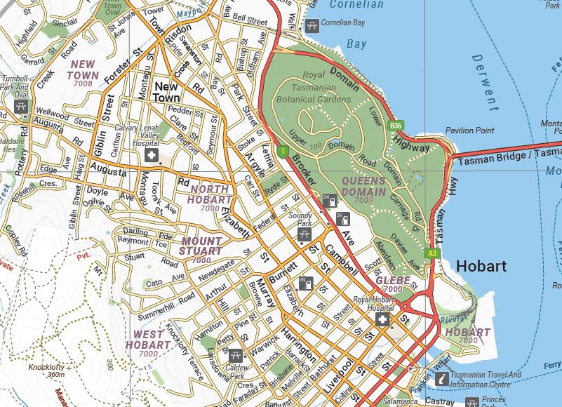 Plan de ville - Hobart et environs (Tasmanie) | Hema Maps carte pliée Hema Maps 