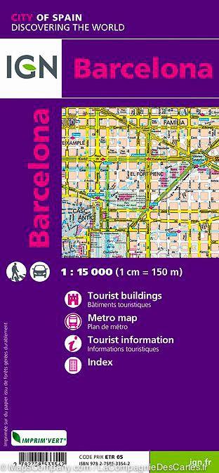 Plan détaillé - Barcelone | IGN carte pliée IGN 