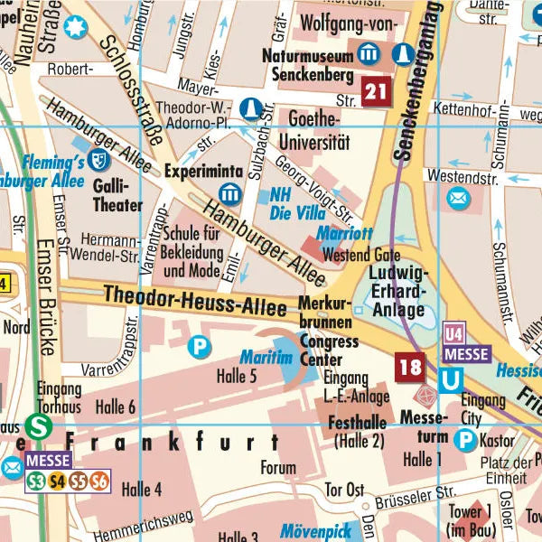 Plan plastifié - Francfort | Borch Map carte pliée Borch Map 
