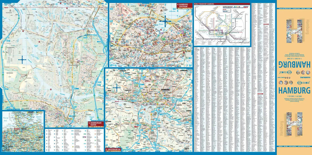 Plan plastifié - Hambourg | Borch Map carte pliée Borch Map 