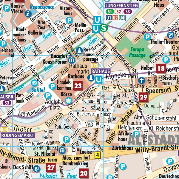 Plan plastifié - Hambourg | Borch Map carte pliée Borch Map 